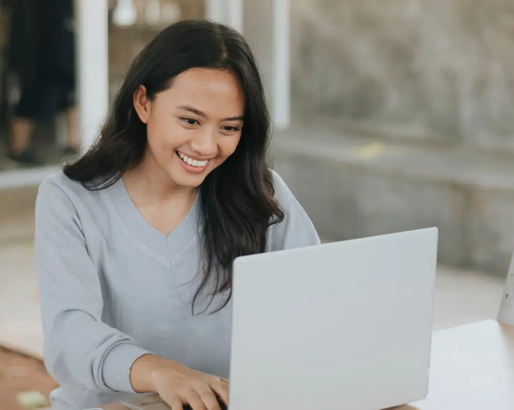 Woman on a laptop